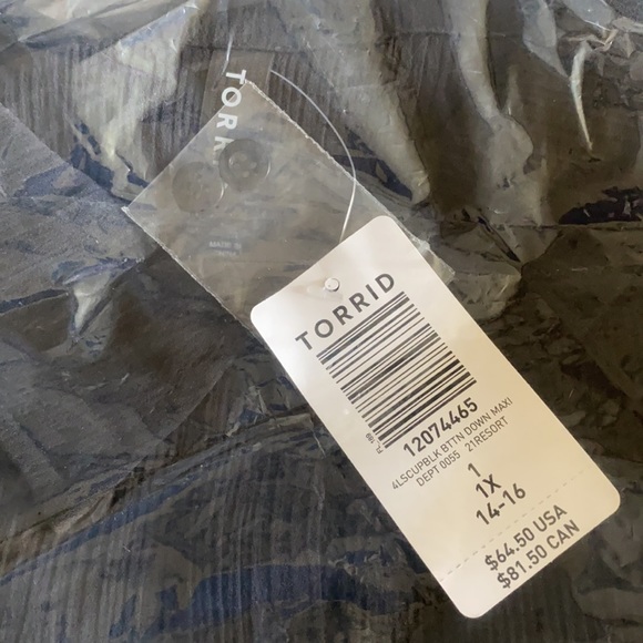 NWT TORRID Swim Cover Up Black Crinkled Woven Maxi - Picture 8 of 11